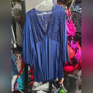 Asos Plisse n Lace Mini dress  With Angel Sleeves Size 16